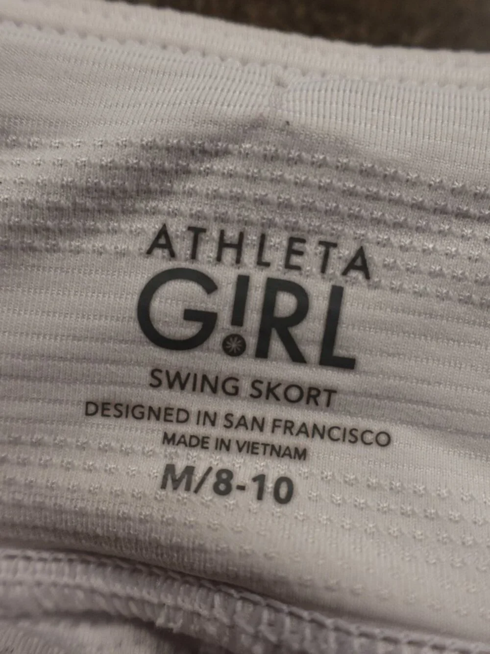 Athleta Girl Swing Skort Tennis Golf Skirt White Athletic Youth M‎ 8-10